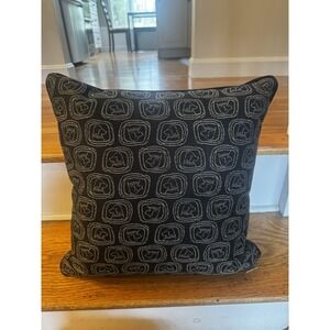 William Wegman Collection Crypton Dog Geometric Throw Pillow Silver Black Decor